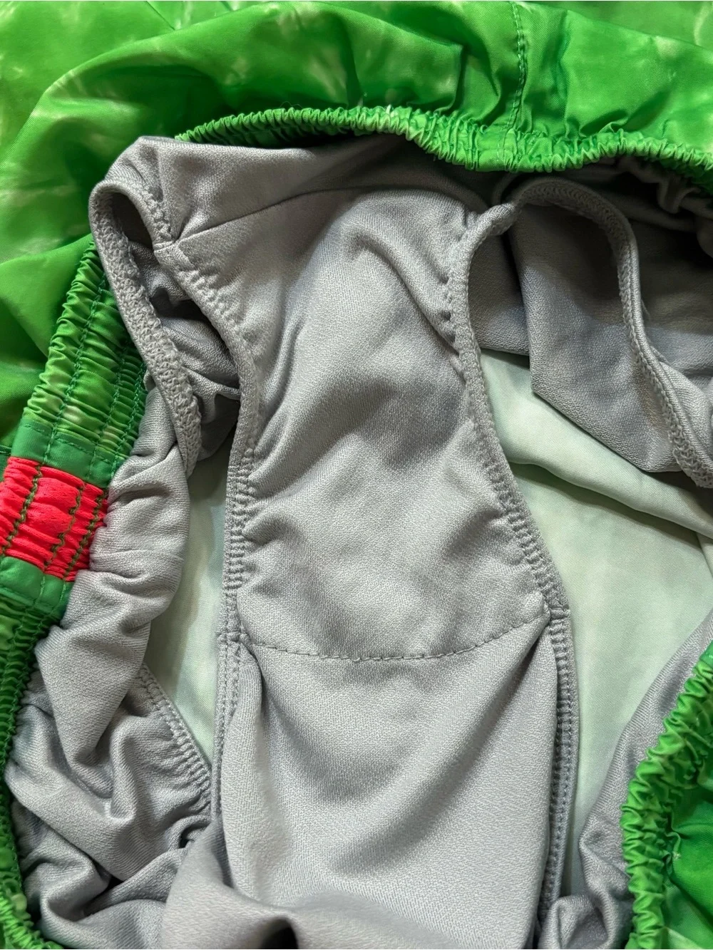 Nike Green Tie-Dye Athletic Shorts with Pink Side Panels